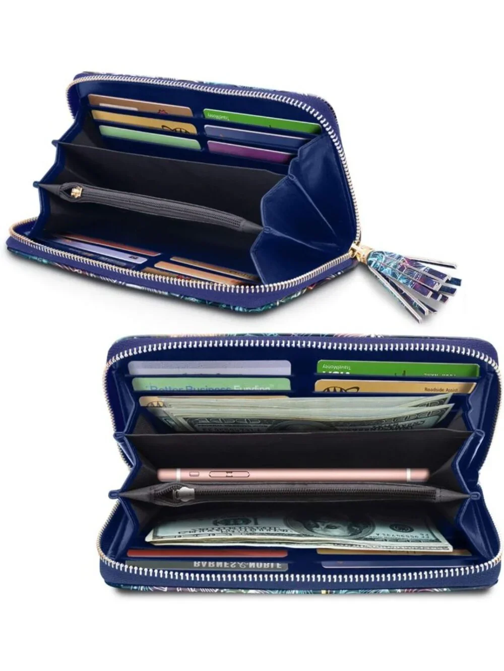Stylish RFID Blocking Wallet for Women - Zipper Around Credit Card Holder